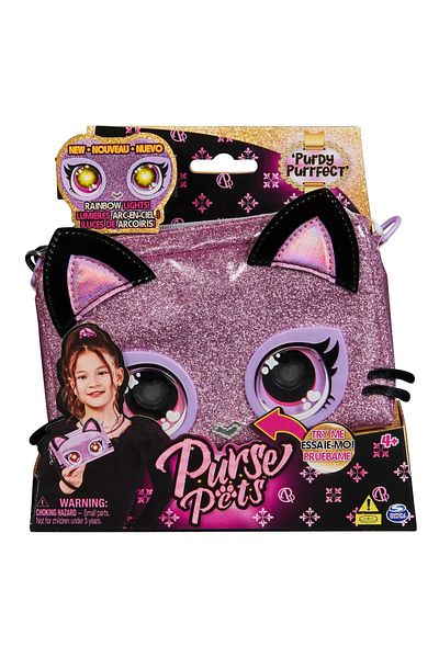 Spin Masters PURSE PETS RAINBOW LIGHTS INTERACTIVE BAG PURDY PURRFECT
