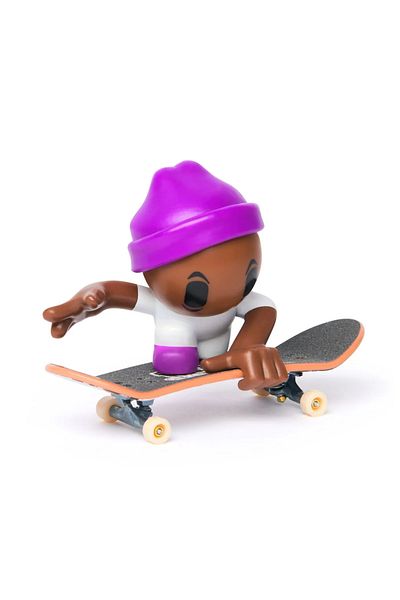 Spin Masters TECH DECH SK8 CREW PACKAGE PLAQUE AND FIGURINE 9.6CM PURPLE CAP