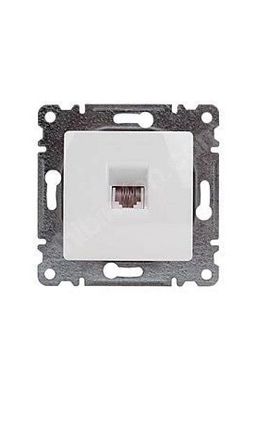 LiderGlobal White telephone socket numerics without frame - compatible frame for socket and switch