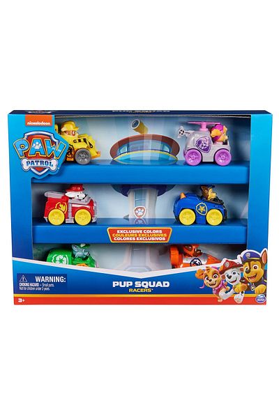 Spin Masters PAW PATROL PUP SQUAD RACERS GIFT PACK 6 BASIC VEHICLES