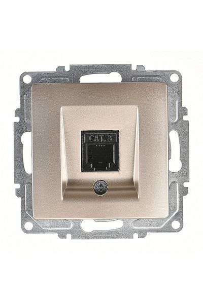 LiderGlobal Visage ambiance metallic beige num wire socket cat3 frameless - compatible frame for socket and switch