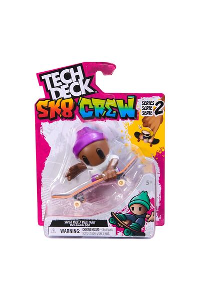 Spin Masters TECH DECH SK8 CREW PACKAGE PLAQUE AND FIGURINE 9.6CM PURPLE CAP