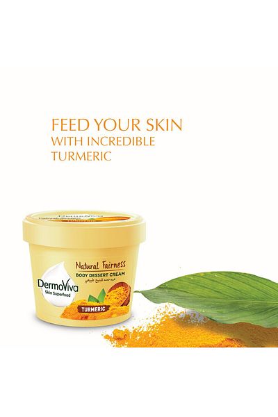 DERMOVIVA Natural Fairness Body Dessert Cream Enriched With Turmeric 140 ml