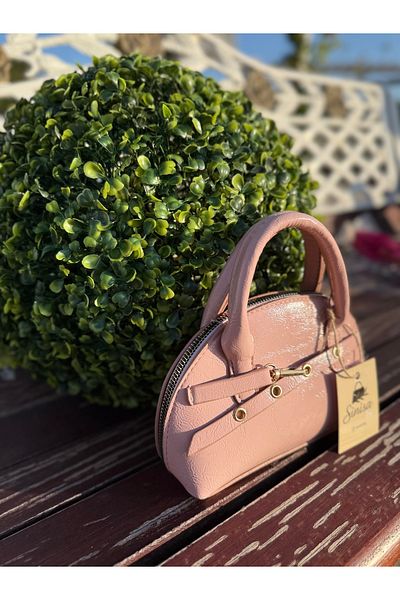 SİNİSA BAG Women's Powder Pink Tokyo Belt Detailed Hand and Strap Shoulder Bag