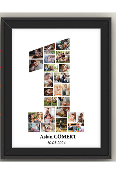 POSTER Kişiye Özel Bir Yaş Doğum Günü Posteri/ Size ait fotoğraflar ile tasar...