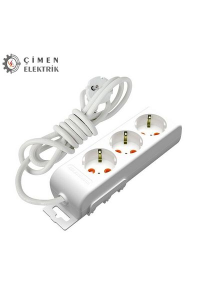 LiderGlobal 3 Meter 3-Plus Child Proof Group Socket