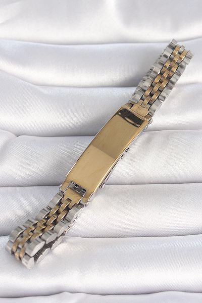 Skygo 316L Steel Gold Silver Color Thick Chain Imprint Model Men's Bracelet