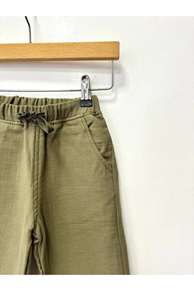 rois BEBEK UNİSEX MÜSLİN HAKİ PANTOLON