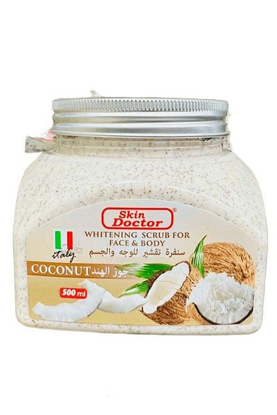 Skin Doctor Coconut Whitening Scrub 500g – Exfoliates, Brightens & Nourishes Face and Body