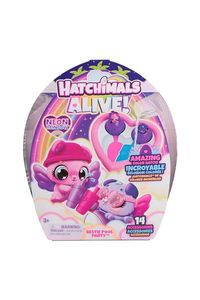 Spin Masters HATCHIMALS ALIVE NEON RAINBOW POOL PARTY SET
