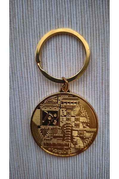 Land of Souvenir Metal Double Faced Bitcoin Keychain