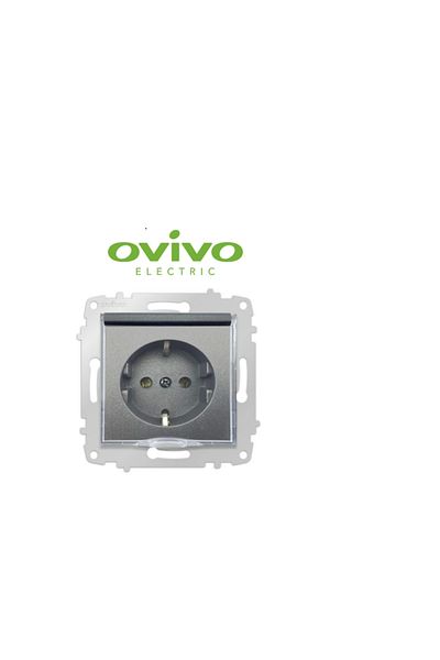 LiderGlobal Smoked grounded covered socket frameless grano - compatible frame for socket and switch