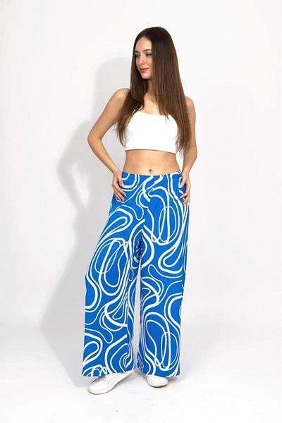 Betimoda Women's Woven Viscose Patterned Loose Cut Oversize Palazzo Trousers
