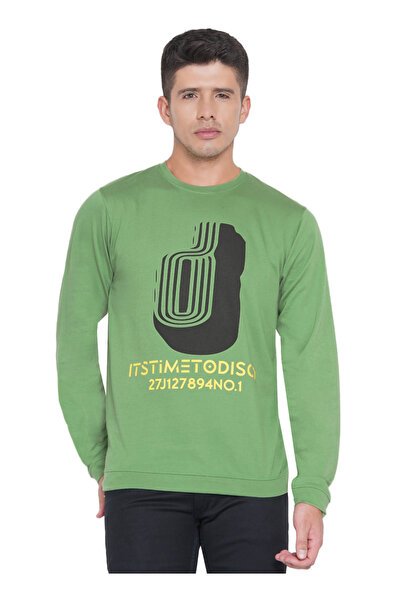 LAUREN SMITH تي شيرت رجالي كاجوال برقبة دائرية وأكمام طويلة وطبعة لوبير، مصنوع من مزيج القطن