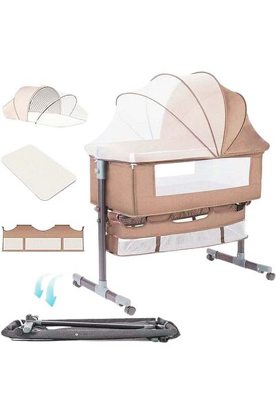 Generic Portable Foldable Baby Bed 3-in-1 with Adjustable Height