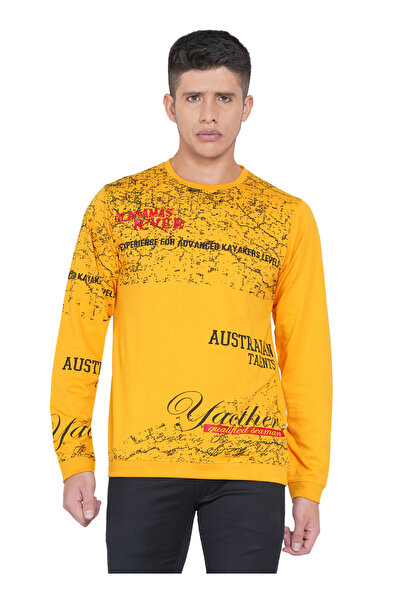 LAUREN SMITH تي شيرت رجالي كاجوال برقبة دائرية وأكمام طويلة وطبعة لوبير، مصنو...