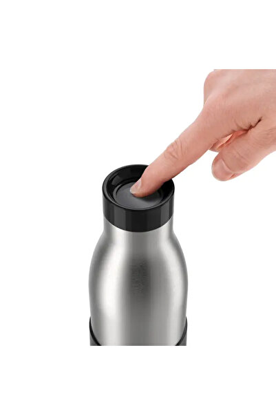 TEFAL Stainless Steel Double Wall Vacuum Drinking Bottle Bludrop Steel Black 500ml