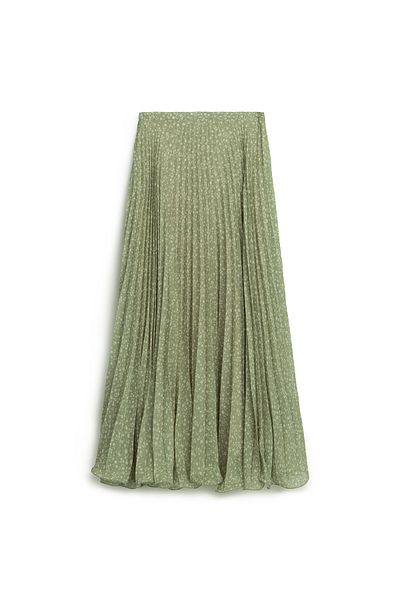 praye Fusta cu volane cu model crocant verde