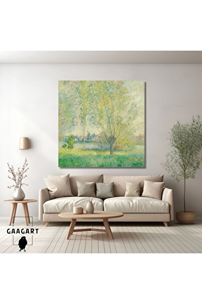 GAAGART Kare Kanvas Tablo Ünlü Eserler Claude Monet Söğütler Tablosu