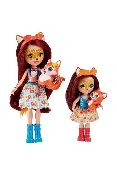 Enchantimals SISTERS DOLL SET AND THEIR PETS FELICITY FOX AND FLICK AND FEANA FOX AND MIXED