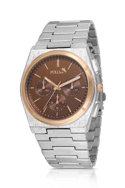 Polo Air Sport Men's Wrist Watch Silver Coffee Copper Color Pl-0999E4X