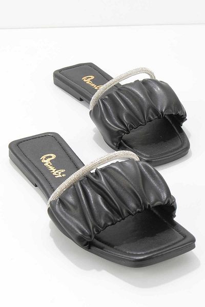 Bambi Women's Black Slippers K04187034509