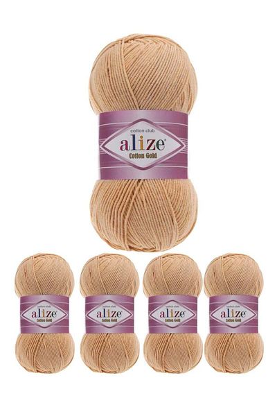 ALÂ Original Turkish Alize Cotton Gold Threads, 5 Pieces