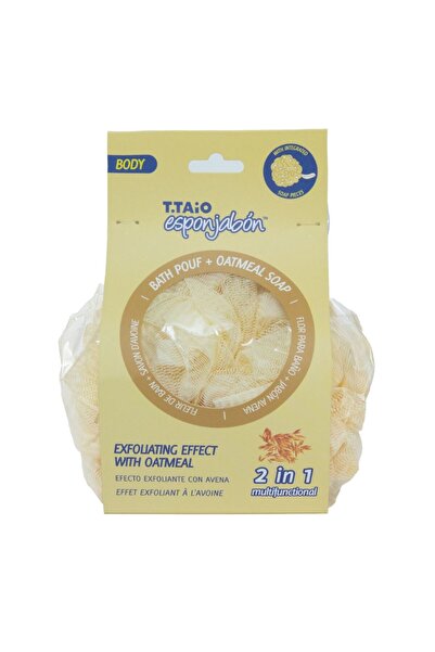 Esponjabon Burete de duș 2 în 1 cu plasă exfoliantă și săpun încorporat, cu f...