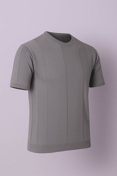 trender Tricou pentru bărbați cu decolteu O, gri 100-4015