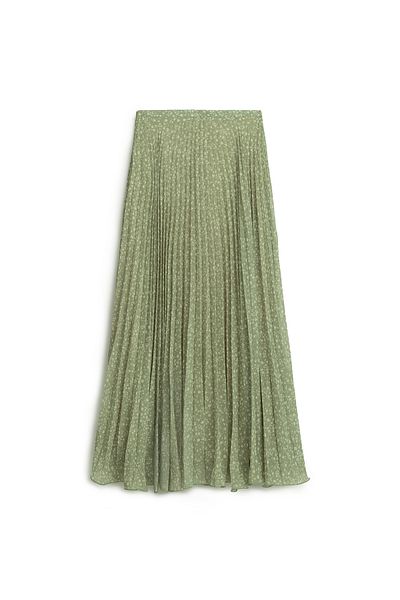 praye Fusta cu volane cu model crocant verde