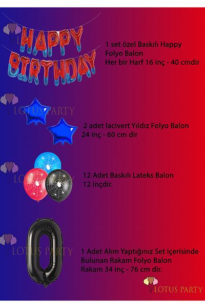 LOTUS PARTY Σπίντερ Τάμα Γενέθλια Σπίντερ Χαρούμενα Γενέθλια Φουσκωτό Μπαλόνι Σπίντερ Εκτυπωμένο Μπαλόνι Ναυτικό Μπλε Αστέρι 8 Ετών