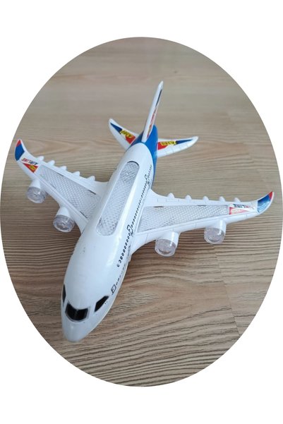 TAN EXPRESS Hareketli Pilli Işıklı Çarp Dön Aırbus Uçak 28.5x23 Cm.1 Adet (Vİ...