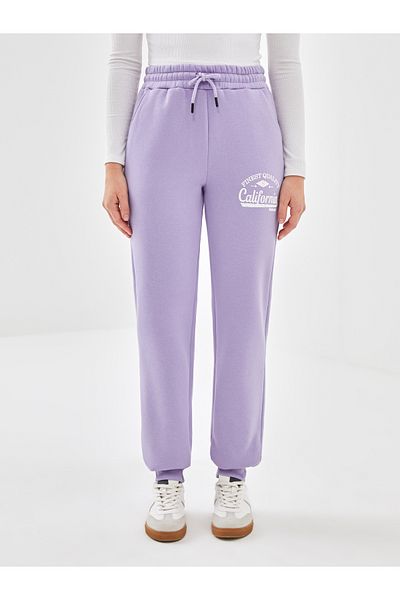 LC Waikiki Pantaloni de trening pentru femei cu imprimeu cu talie elastică