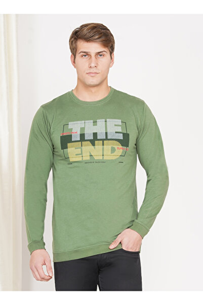 LAUREN SMITH تي شيرت رجالي كاجوال برقبة دائرية وأكمام طويلة وطبعة لوبير، مصنوع من مزيج القطن