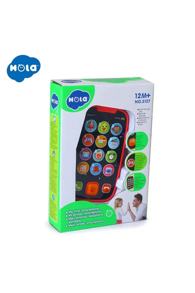 Jucarii Bebe PRIMUL MEU TELEFON SMART ROZ CU MUZICA SI LUMINI