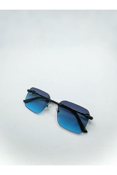 La sauvagine Sky Fade Unisex Glass Rimless Sunglasses