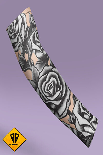 Buffalo Motosiklet Bisiklet Kolluk Sağ Sol Kol Çorap Dövme Desenli