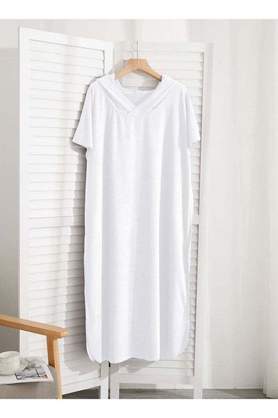 RJ RJ Men's White Bathrobe, Soft Weft Fabric, Designed with a Lightweight and Highly Absorbent Hood