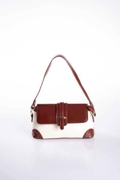 Oblavion حقيبة يد وكتف قابلة للتعديل من الجلد النباتي باللونين الذهبي والبيج