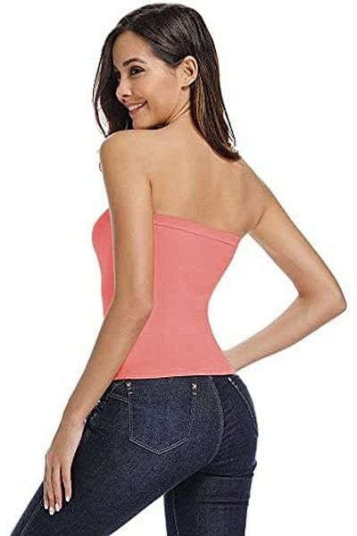 Glamroot Women's Seamless Strapless Crop Top Tube Top Inner Camisole