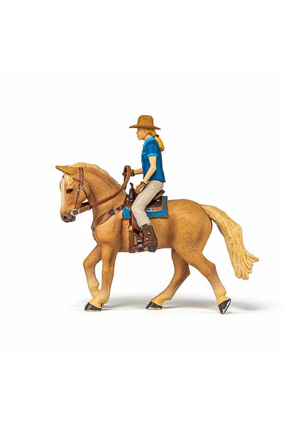 As PAPO FIGURE SET COWGIRL (VACARITA) ON HORSE USA