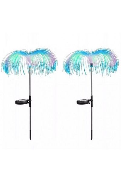 dalimag Set 2 Ghirlande luminoase solare, pentru gradina, model Meduza, Led-uri colorate,70 cm