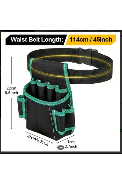 YETİŞENLER Multi-Compartment Waist Type Tool Bag - Professionals, Plumbers, Electricians, Carpenters