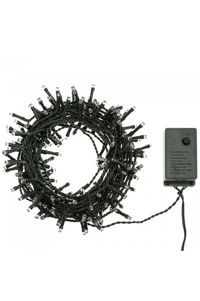 dalimag Instalatie De Craciun, Lumini Alb, 100 LED, Fir Verde