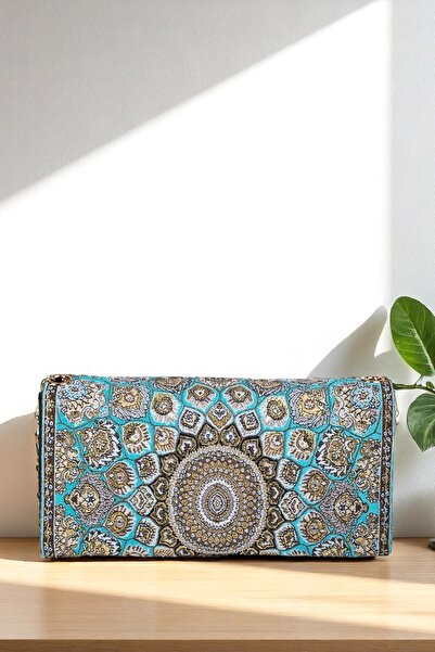 MODA Women's Ethnic Carpet Patterned Fabric Shoulder and Hand Bag – Stylish Design with Chain Strap