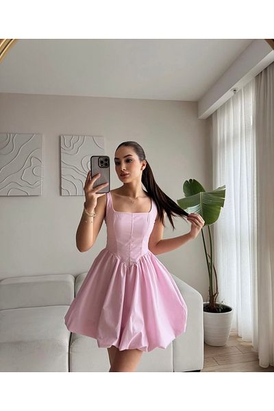 First Man Women's Waist Corset Balloon Skirt Dress