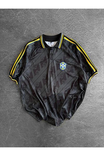 SENTİNEL WEAR Brazil Embroidered Oversize Polo Neck T-Shirt