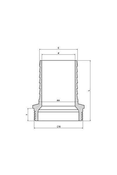 MR RZN STORE 1'' Yellow Hose Fitting