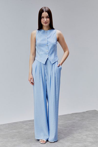 DEDAR Tekstil Vest and Wide Leg Pants Woven Bottom-Top Set