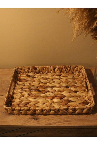 Paganca Wicker Water Hyacinth Rectangular Tray Medium Size